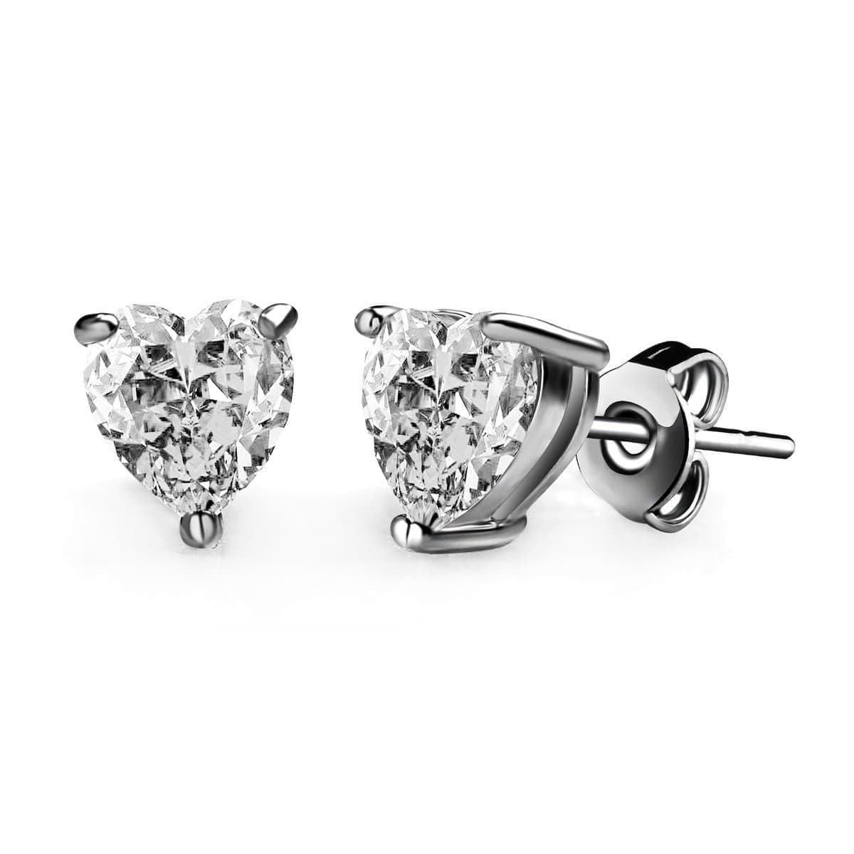 Philip Jones Heart Earrings Created with Zircondia® Crystals