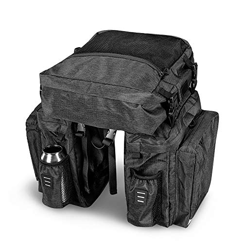 COTEetCI Bicycle Trunk Bag Multifunction Saddle Rack Bag with Detachable Top Bag Waterproof Pannier Bike Rear Seat Bag Cycling Cargo Carrier