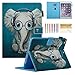 Dteck iPad 9.7 2018 2017 / iPad Air 2 / iPad Air Case, Multi-Angle Viewing Folio Stand Smart Shell Protective Cover with Auto Sleep/Wake for Apple iPad 6th/5th Gen,iPad Air 1 2,Doctor Elephant
