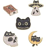 yangwenyuan 5pcs Book Cat Moon Planet Styling Brooch Pin Cartoon Fashionable Versatile Metal Enamel Badge Pin Clothing Backpack Pins Decoration Pin Accessories Jewelry Gifts