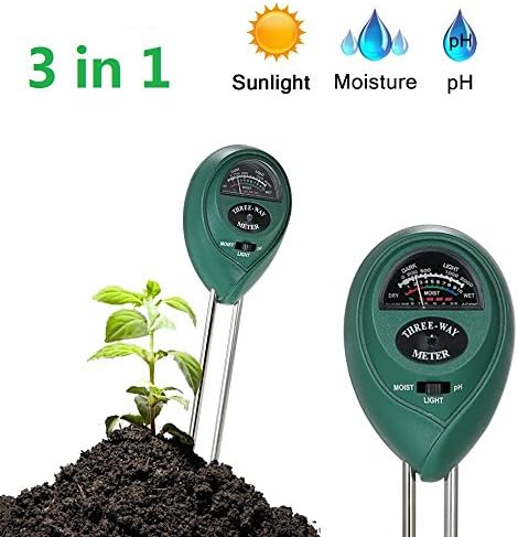 xwanli Soil pH Meter, 3 in 1 Soil Test Kit for Moisture, Light &amp; pH/Acidity, Gardening Tools for Home and Garden, Lawn, Farm, Plants, Indoor &amp; Outdoor Plant Care Soil Tester (No Battery Needed)