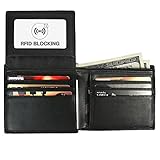Aonal RFID Blocking Leather Bifold Wallet for Men