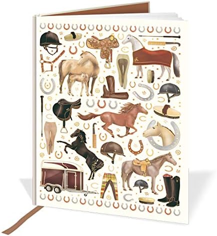 A4 Casebound Notebook - Equestrian & Horses Design - 120 Pages - Ruled & Silk Ribbon - Size - 297mm x 210mm