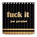 LB Fuck IT Get Naked Shower Curtain Bathroom Set Black Gold Funny Shower Curtains for Adult Bathroom Decor with Hooks Polyester Fabric 72x72 inch Waterproof