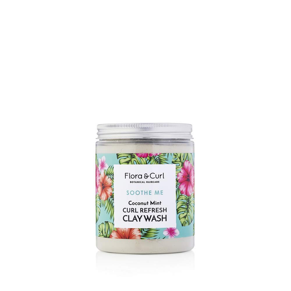 Flora & Curl Refresh Clay Wash Coconut Mint for Kinky and Curly Natural Hair 260g