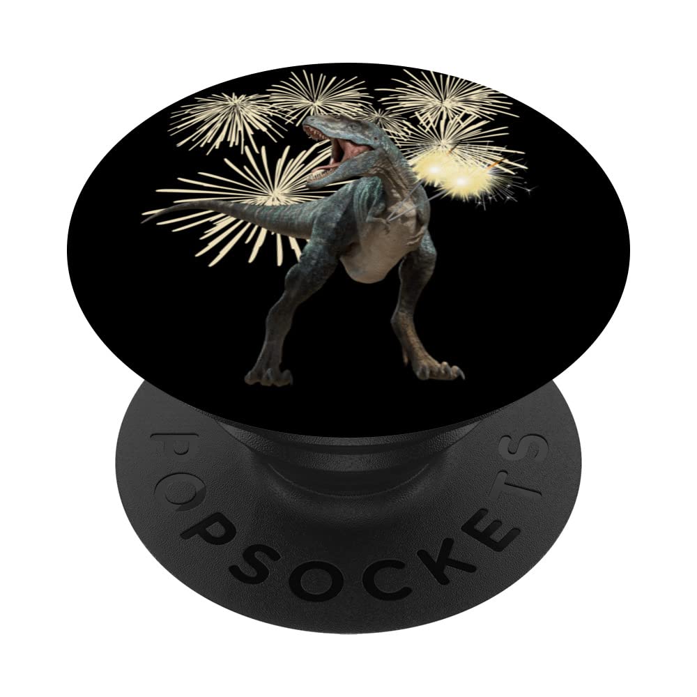 NEW YEAR'S EVE 2023 DECO SPARKLERS DINOSAUR WOMENS MENS KIDS PopSockets Swappable PopGrip