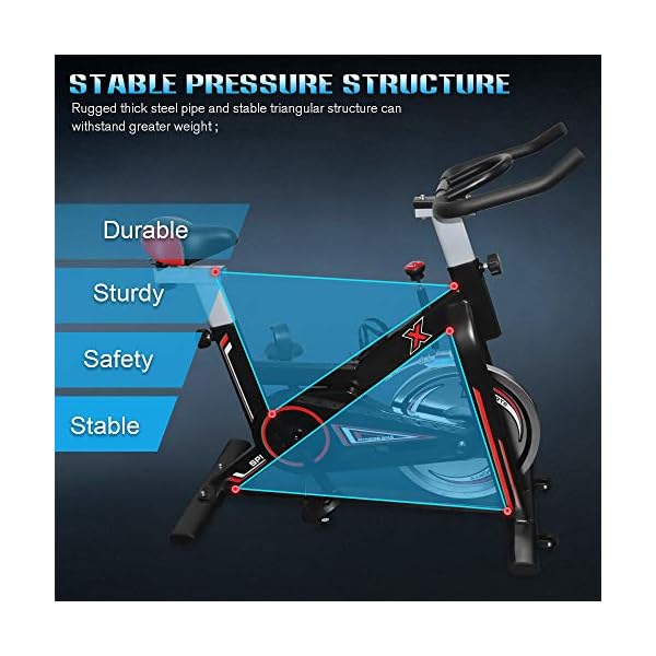 Hooseng-Exercise-Bike-Indoor-Cycling-Stationary-Bikes-Cardio-Workout-Machine-Upright-Bike-Belt-Drive-Adjustable-Resistance-Levels-with-LCD-Digital-Monitor-for-Home-Gym-Lose-Weight-Black Hooseng Aerobic Indoor Training Exercise Bike, Super-Silent Stationary Bike Cycling with LCD display, Seat Cushion…