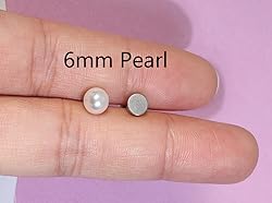 Flat Screw Back Pearl Cartilage Earrings for