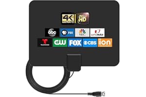 FOWOD TV Antenna for Smart TV - Indoor TV Antenna Long Range Reception Support 4K 1080p Fire Stick All Televisions, Size 300 * 220mm