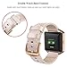 SWEES Leather Bands Compatible with Fitbit Blaze Smart Watch, Genuine Leather Replacement Band with Metal Frame Small & Large for Women Men, Champagne Gold, Rose Gold, Black, Brown, White, Grey, Beige