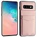Galaxy S10 Case, Galaxy S10 Card Holder Case, LakiBeibi Premium Leather Folio Flip Galaxy S10 Wallet Case with Card Slots Shock-Absorbing Protective Case for Samsung Galaxy S10 (2019) - Rose Gold