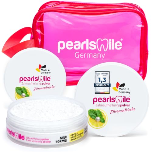 PearlSmile Teeth Whitening Powder x2 - Zahnaufhellung Sehr Gut 2024-2025 - Zahnpulver für Weiße Zähne - Zahnbleaching & Aufhellung - Bleaching Zähne g
