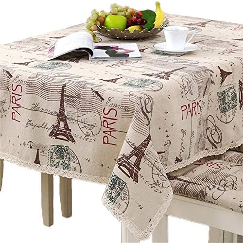 Fashionable modern engraved retro decorative Eiffel Tower printed for rectangle tablecloths 55 x 86 inch rectangular approx