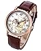 Top Plaza Unisex Roman Numerals World Map Watch Antique Bronze Case Brown PU Leather Band Quartz Watch
