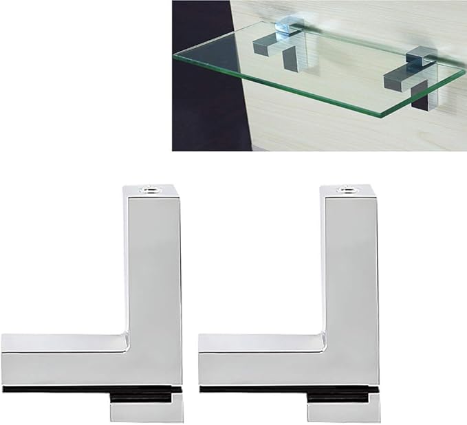 Adjustable Wood/Glass Shelf Bracket, Tiberham Zinc Alloy Polished