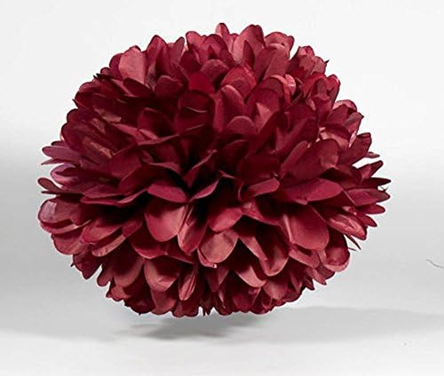 Daily Mall DIY Tissue Paper Flower 10pcs 8 inch 10 inch Decorative Hanging Flower Balls Craft Paper Pom Poms For Wedding, Baby Shower, Birthday, Party Decorations (Burgundy)