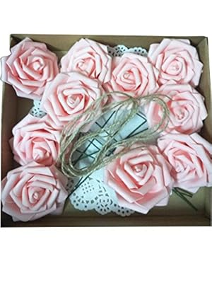 OPZO 10 Pack Artificial Flower for Wedding Decoraion Home Display Office Ornaments-Pink