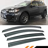 Cuztom Tuning Fits for 2018 2019 Subaru Crosstrek & 2017-2019 Impreza 5 Door Hatchback Smoke Window Visor Rain Guard Deflector