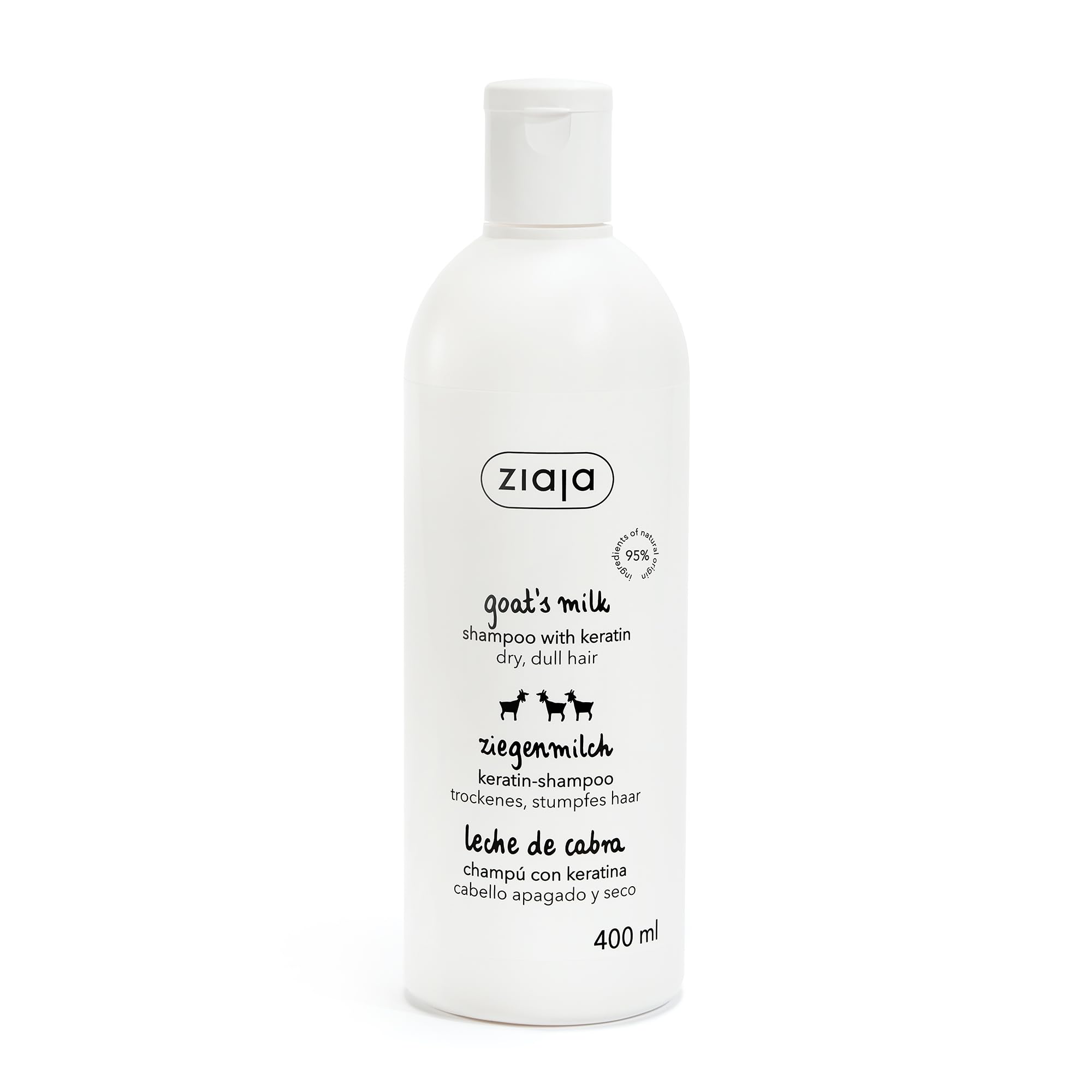 Ziaja Goat’s Milk Shampoo, 400ml - Nourishing Hair Care for Dry & Damaged Hair