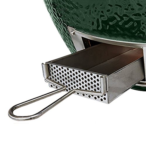 WANRAY Slid Out Ash Drawer Removable Ash Catcher Works for Large Big Green Egg Grill Kamado Ceramics Ash Tool Easy to Clean BGE Smoker Accessories