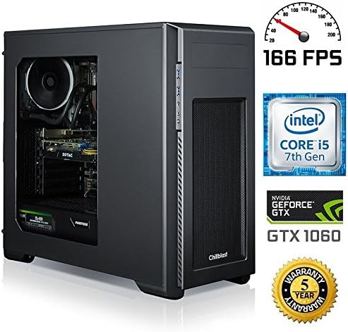 Chillblast Fusion Rebellion Gaming PC, Intel Core i5-7600K 3.8GHz, 8GB DDR4, 1TB HDD, 250GB SSD, N-DVD, NVIDIA GTX 1060 6GB, WIFI, Windows 10 Home 64bit