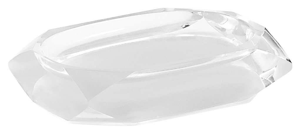 Gedy Chanelle Soap Dish, Resin, White, 7.8 x 12 x 2.8