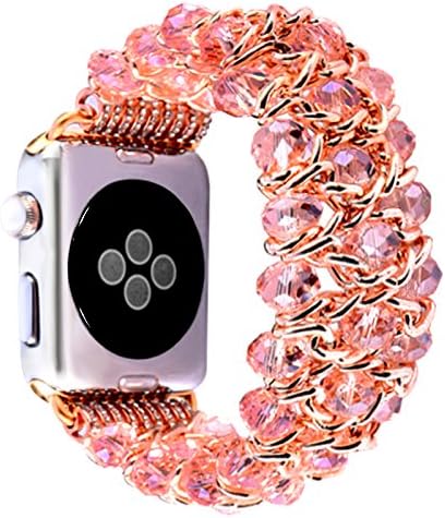 Bangle Bracelets Apple Watch Band 38mm - Pintaik AW08 Classy Retro Crystal Beaded Stretch Elastic Metal Chain iWatch Bands Women Girls Wristband for Apple Watch Series 2 Series 1 All Version
