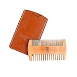 BEARD LEGEND Pocket Comb for Men, Dual Action Fine and Coarse Teeth, Premium Quality Pear Wood, Beard and Mustache Care, Perfect for Balms and Oils