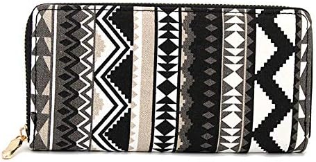 VOCUS Womens Long Zipper Wallet Boho Card Phone Holder Multifunctional Clutch Bag Cash Purse