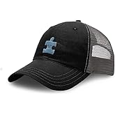Richardson Soft Mesh Cap Hat Embroidered Autism Puzzle Embroidery Trucker Hats for Men & Women Cotton