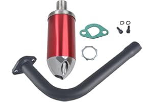 LZEVIAERI Exhaust Muffler Kit Black For Coleman Powersports CT200U BT200X KT196 MB200,For Honda GX160 GX200，For Predator 212cc 196cc/6.5HP Gas Mini Bike Go Kart Performance Parts Red