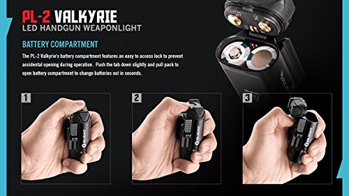 EdisonBright Olight PL-2 (PL2) 1200 Lumen LED Weapon/Pistol Light Battery Carry case Bundle