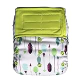 Charcoal Bamboo AIO All-In-One Cloth Diaper with Pocket, Hook-and-Loop (Arrow)