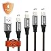 End Tip Unbreakable 4A Heavy Duty, Agvee Gloss Metal, 4 Pack 1FT 4FT 6FT 2m Knit Lightning Cable Set Ties Charger Jeans Braided Durable Fast Cord in Car to Usb Charging for iPhone X 8 7 6 iOS 11 iPad