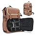 GOgroove Full-size DSLR Camera Backpack Case (Tan) for Photography and Laptop Travel Use w/Accessory Storage Room , Tripod Holder & Weatherproof Rain Cover for Sony a6000 , Canon EOS T6 , Nikon D5500