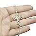 FINREZIO Pink Cubic Zirconia Cross Pendant Necklace for Women Gold-Plated Chain Necklace Jewelry Gift