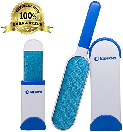 Ezpeazey Pet Fur Roller Brush &amp; Lint Remover Tool | Double Sided, Self Cleaning, No Refill, Ergonomic &amp; Compact Travel Size | For Cat &amp; Dog Hair, Laundry Lint, Upholstery, Clothes, Car Seats