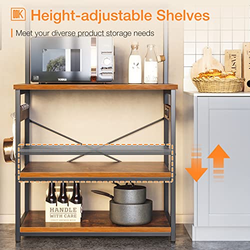 ODK Bakers Rack with Power Outlet, Coffee Bar with Storage 5Tiers