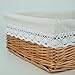Rurality Wicker Woven Storage Basket with Lining for Cosmetics,Towels,Books,Lining Removable