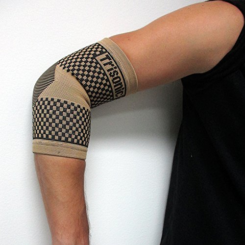 ATB 2 Elbow Brace Support Tennis Sports Compression Sleeve Pain Relief Therapy L !