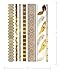 Terra Tattoos Gold Metallic Temporary Tattoos Waterproof Nontoxic Long Lasting Perfect for Beach, Festivals, & more (Festival)