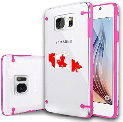 For Samsung Galaxy Ultra Thin Transparent Clear Hard TPU Case Cover Canada Canadian Flag (Hot Pink For Samsung Galaxy S7 Edge)