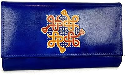 Womens Leather wallet in Blue Snake Knot