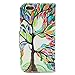 iPhone 6S Plus Case, iPhone 6 Plus Case, JanCalm [Kickstand] Pattern Premium PU Leather Wallet [Card/Cash Slots] Flip Case Cover for  iPhone 6/6S Plus + Crystal Pen (Beautiful Tree)
