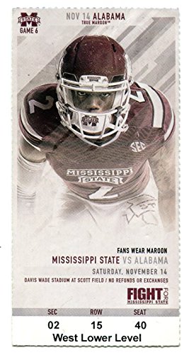 Mississippi State Vs Alabama Ticket Stub November 14 2015
