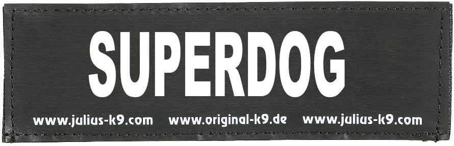 Interchangeable Patches, 1 pair, SUPERDOG, Size: Large, Black