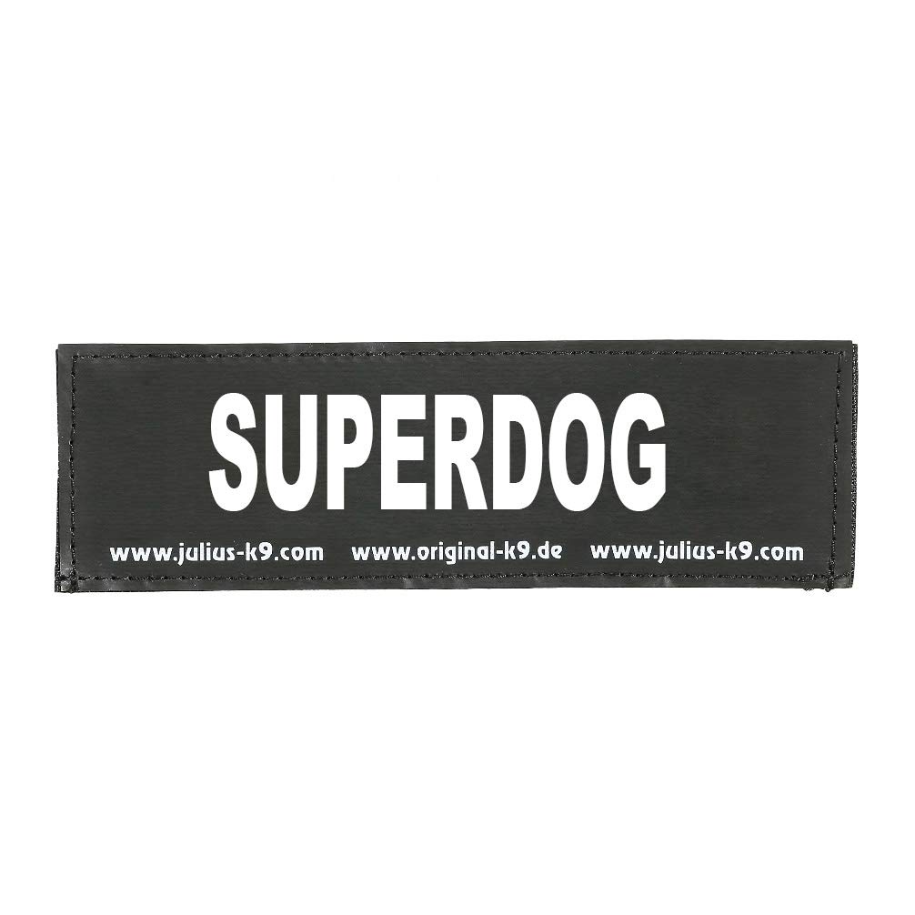Interchangeable Patches, 1 pair, SUPERDOG, Size: Large, Black