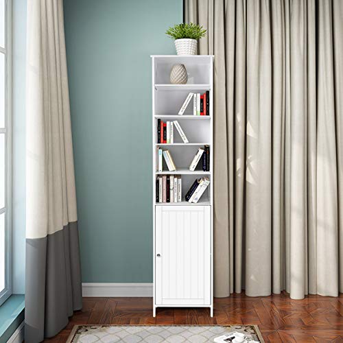 Tangkula Tall Cabinet Bathroom Free Standing Tower Cabinet With Adjustable Shelves Cupboard With Door Space Saving Cabinet Organizer Home Storage Furniture White 72 Height Formtech Inc Com