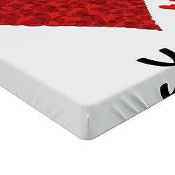 Ambesonne I Love You Fitted Sheet, Love Bouquet