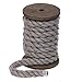 FMS Super Soft Triple-Strand 1/4 Inch, 1/2 Inch, 5/8 Inch, 3/4 Inch and 1 Inch Twisted Cotton Rope by the Foot, 10 Feet, 25 Feet, 50 Feet, 100 Feet (Grey)(1/2 Inch x 10 Feet)